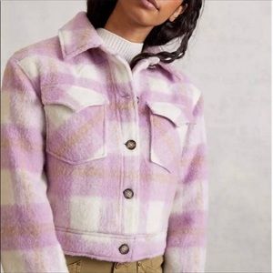 NWT - Anthropologie - Avec Les Filles Plaid Cropped Shirt Jacket - Warm Lining